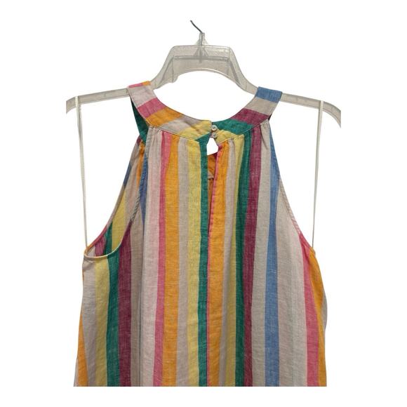 C&C California Dress Womens Medium Multicolor Striped Halter Flare Sundress - Picture 5 of 8